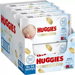 Huggies Extra Care Sensitive Wipes - PICK YOUR PACK SIZE - Picture 1 of 23