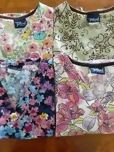 Lot of 4 Scrub Tops - Picture 1 of 5