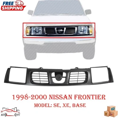New Grille Assembly Black Plastic Front For 1998-2000 Nissan Frontier Pickup - Imagem 1 de 4