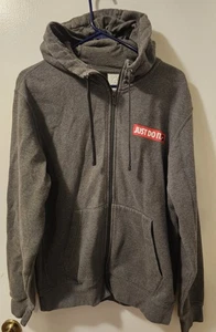 Nike Just Do It grau Full Zip Hoodie Sweatshirt Langarm Herren Größe Large - Bild 1 von 9