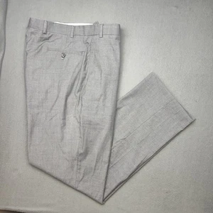 Ralph Lauren Pants Mens 36x32 Gray Glen Plaid Flat Slim Fit Dress Slacks Trouser - Picture 1 of 13