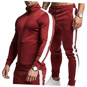 Men's Casual Active Tracksuits Full Zip Sports Jogging Suits Sets Athletic - Picture 1 of 6