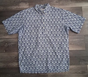 Camisa Hawaiana Vintage Reyn Spooner Estampado Floral Reverso 1/4 Botón Talla Mediana - Imagen 1 de 11