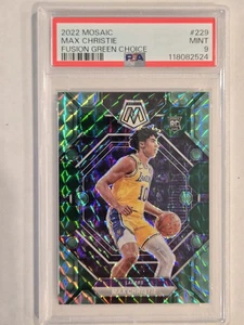 2022-23 Panini Mosaic Choice Max Christie Green Fusion Prizm 18/21 RC #229 PSA 9 - Picture 1 of 2