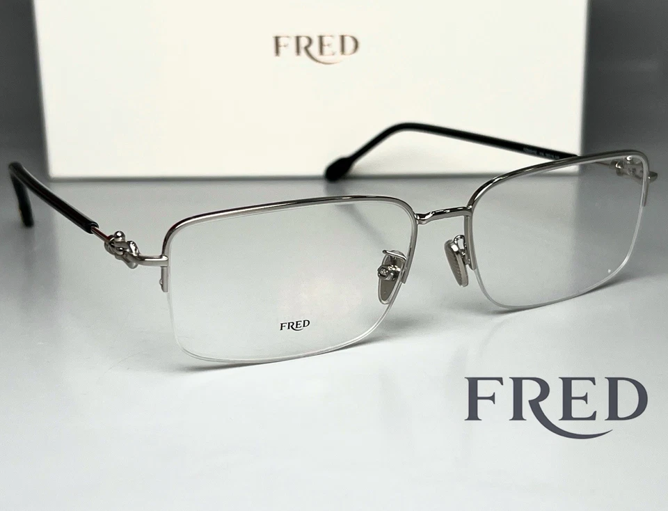 Brand New FRED Men Eyeglasses FG50017U 016 24k Gold Plated Square 58-145 Italy - Image 1 of 4