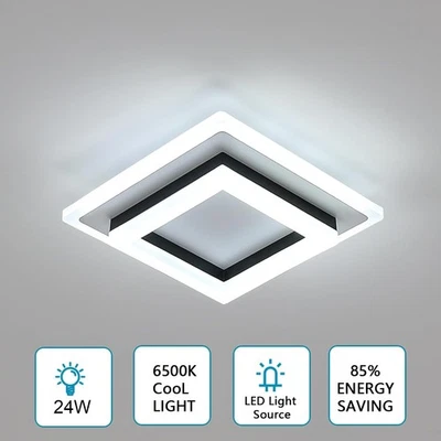 TOOLIGHT LED Ceiling Light Modern Ceiling Lamp 24W Square Cool White Bedroom Wall Light