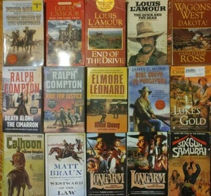 Lot 10 WESTERNS Paperback Books Cowboy RANDOM MIX Grey LONGARM L'Amour COMPTON - Picture 1 of 8