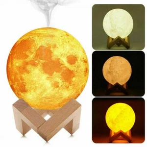 UMIDIFICATORE DIFFUSORE AROMI AROMATERAPIA LAMPADA DA TAVOLO LED ULTRASUONI LUNA - Foto 1 di 7