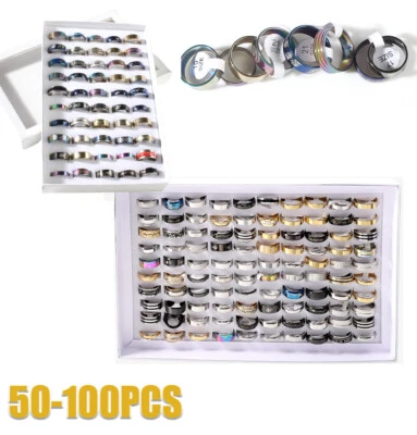 Anillos de acero inoxidable al por mayor joyería de moda regalo para amiga hija hermana Foto 1 de 4