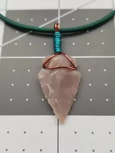 Kids Hand Knapped Agate Arrowhead 14" Necklace Native American Cherokee Made - Picture 1 of 2