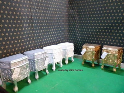 2 x  Gold  French style Mahogany handcrafted Rococo Bedside cabinet Nightstand - Image 1 of 4