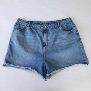 ASOS Womens Blue Denim Cut-Off Shorts Size 20 - Picture 1 of 4