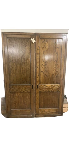 Antique Tiger Oak French Doors Cover