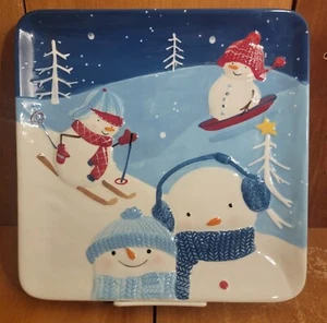 St. Nicholas Square LET IT SNOW Square Dinner plate, 11 1/4" - Picture 1 of 6