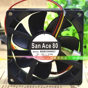 SANYO 9S0812H4031 12V 0.23A 8CM 8025 3 Wires Chassis Industrial Cooling Fan Mute - Picture 1 of 4