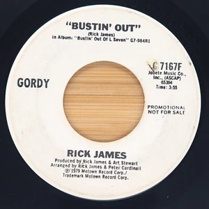 RICK JAMES - BUSTIN' OUT - SOUL FUNK 45 GORDY PROMO - Imagen 1 de 2