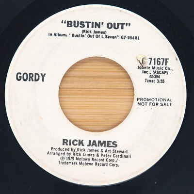 RICK JAMES - BUSTIN' OUT - SOUL FUNK 45 GORDY PROMO - Image 1 of 2