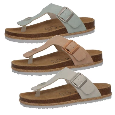 Supremo 7420990075 Softrelax Damen Zehentrenner Sandale Lederfussbett Gr.37-42