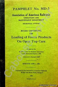 Folleto de la Asociación Americana de Ferrocarriles MD-3 Carga de productos forestales 1951 - Imagen 1 de 6