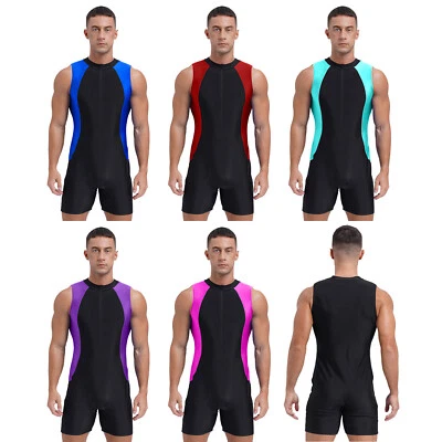 Männer Rompers Strandbekleidung Bademode Fitnessstudio Pullover Splitzfarbe - Bild 1 von 4