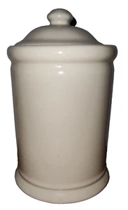 Cream Colored Ceramic Jar With Lid 7" High X 4" Wide Cottage Granny Core - Picture 1 of 3