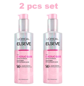 2x Elseve Glycolic Gloss Leave In Serum Hair. Elvive Glycolic Gloss Serum - Picture 1 of 6
