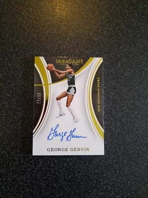 2015-16 Immaculate George Gervin Autograph Auto #87/99 Spurs - Image 1 of 3