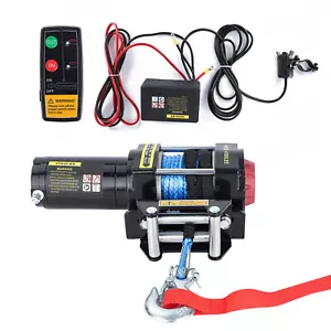 Elektrische Seilwinde 4500lb 12V Winde synthetisches Fernbedienung Seil Motor - Bild 1 von 12