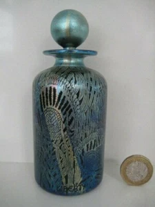 ISLE OF WIGHT GLAS LIBERTY'S LONDON HARRIS PFAUENFEDER DUFTFLASCHE & DECKEL - Bild 1 von 12