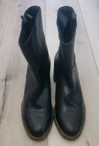 Free People scarpa tabby donna 38/7 stivaletto nero pelle tacco legno pull on - Foto 1 di 8