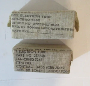 2 BOMAC Vacuum Tubes JAN-CBNQ-724B 724B Electron Vacuum Tube 2J724B NOS - Picture 1 of 9
