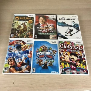 6 Wii Video Game Lot Wipeout Skylanders Trap Team Carnival Games Deer Drive + - Picture 1 of 11