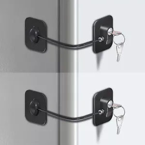 2pcs Refrigerator Lock with Key Childproof Safety for Kids Window Door Drawer - Picture 1 of 11