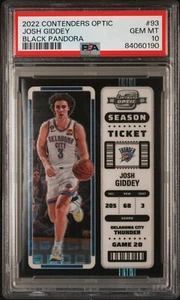 2022-23 Contenders Optic Josh Giddey Black Pandora Prizm #93 Case Hit SSP PSA 10 - Bild 1 von 2