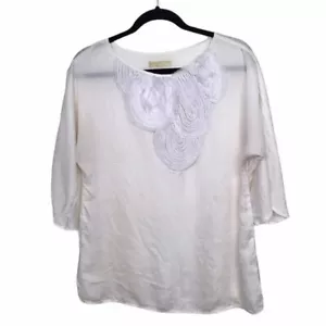 Michael Michael Kors Ivory Off White Blouse Medium - Picture 1 of 12