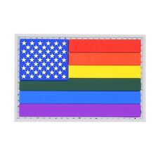 LGBTQ+ USA Pride Flag PVC Removable Tactical Patch Emblem Patches for Morale
