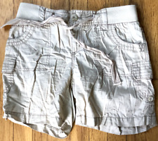 OP Women's Shorts Tan Sesame Elastic Waist Size 7 Button/String Closure 03777047