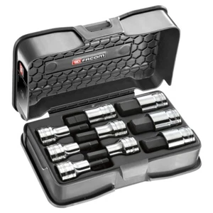 Set Di Chiavi A Bussola Esagonale Metrica, 9Pezzi, 1/2" Facom - Foto 1 di 2