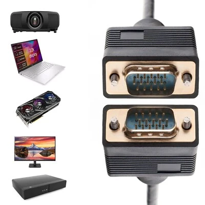 100ft SVGA VGA Cable Male to Male Computer Monitor Cord TV HDTV HD15 Laptop PC - Image 1 of 3