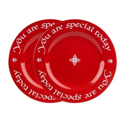 You Are Special Today Red Plate, Set of 2-10.75-Inch China Dinner Plates, Dis... - Image 1 of 4