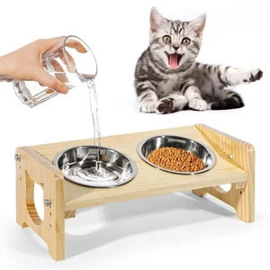 Verbessertes erhöhtes Katzenfutter, Wassernapf-Set, erhöhte Kätzchennäpfe, Indoor, Geschirr - Bild 1 von 6