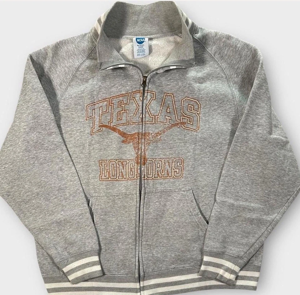 Texas Longhorns NCAA Cremallera Completa Sudadera Suéter Gris Naranja Para Hombres XL UT Austin Foto 1 de 4