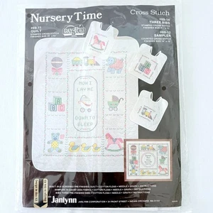 Vintage 1985 Janlynn Nursery Time Sampler Counted Cross Stitch Kit #69-12 - Bild 1 von 4
