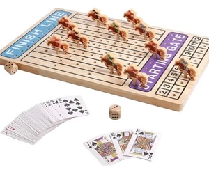 Gioco da tavolo corse di cavalli sfida in legno con 11 personaggi durevoli - Foto 1 di 5