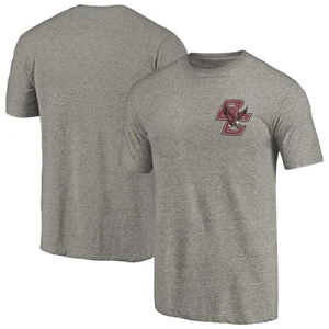Men's Gray Heather Boston College Eagles Left Chest Distressed Logo Tri-Blend - Picture 1 of 3