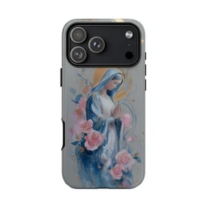 Phone Ink Case for iPhone / Galaxy / Pixel – Virgin Mary Brushstrokes Roses - Picture 1 of 257