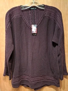 Nuevo Suéter Pullover G9C S Púrpura Mezcla Algodón Cuello en V Nuevo con Etiquetas - Imagen 1 de 6