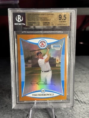 2008 1st Bowman Draft Chrome Tim Federowicz Orange BGS 9.5 Cubs Red Sox - Image 1 of 2