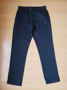Men's John Lewis Navy Straight Fit Linen Blend Chinos Size 34L W34 L33, Exc Cond - Picture 1 of 4