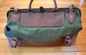 Vintage 1980er Orvis Battenkill Fliegenfischen Rolle Rod Bag Umhängetasche innen Holzfuß - Bild 1 von 9